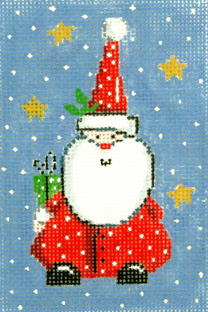 WH1319SKU Lee's Needle Arts Santa with Stars Hand-painted canvas - 18 Mesh 3in. x 4.5in.