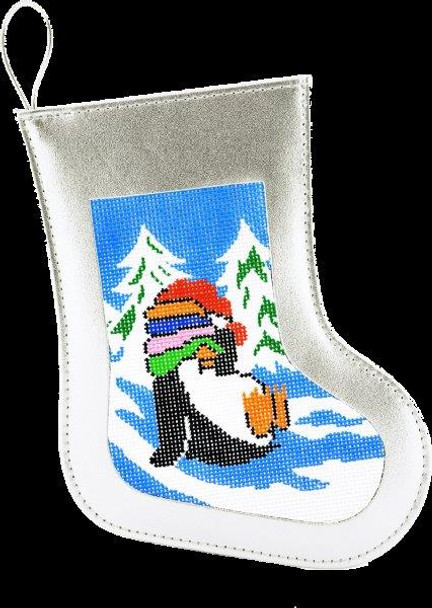 BAG30S Lee's Needle Arts  Leather Stocking Ornament Silver