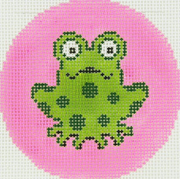 BJ119 Lee's Needle Arts Frog< Hand-painted canvas - 18 Mesh 3in. ROUND
