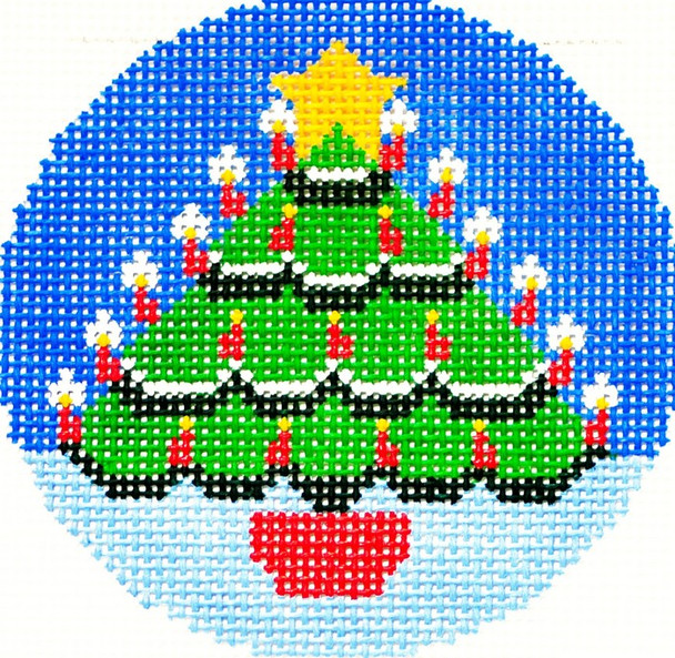 BJ103 Lee's Needle Arts Yule Tree Hand-painted canvas - 18 Mesh 3in. ROUND