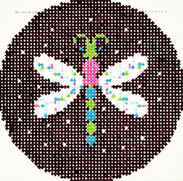 BJ116 Lee's Needle Arts Dragonfly Hand-painted canvas - 18 Mesh 3in. ROUND