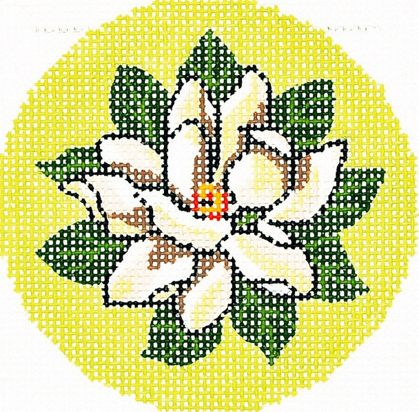 BJ153 Lee's Needle Arts Magnolia Hand-painted canvas - 18 Mesh 3in. ROUND