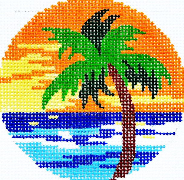 BJ70 Lee's Needle Arts Palm Hand-painted canvas - 18 Mesh 3in. ROUND