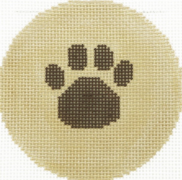 BJ175 Lee's Needle Arts Paw Print Hand-painted canvas - 18 Mesh 3in. Round