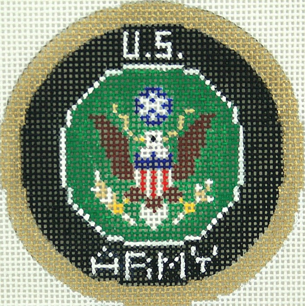 BJ204 Lee's Needle Arts US Army Hand-painted canvas - 18 Mesh 2012 3in ROUND