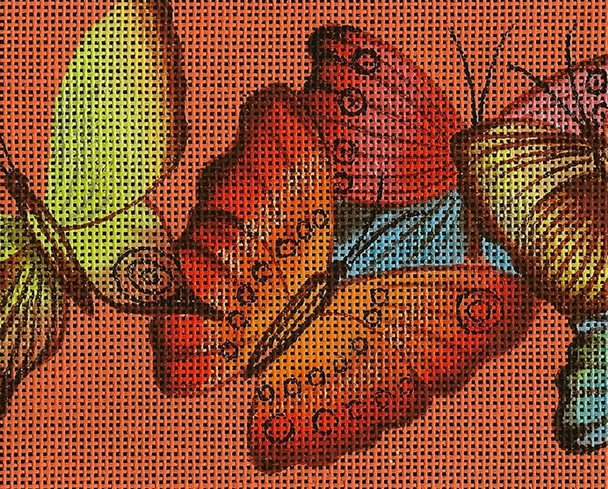 BF75 Lee's Needle Arts Flutterbyes - Leigh Design Exclusive Hand-painted canvas - 13 Mesh 2011 10.25in x 8.25in