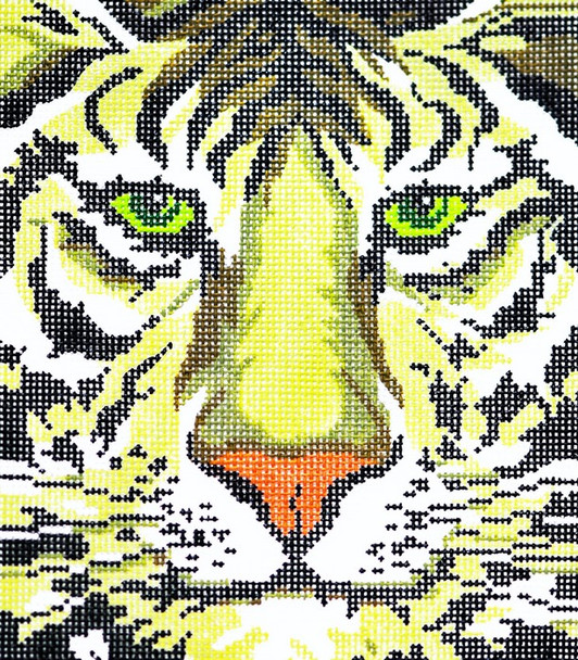 BG01 Lee's Needle Arts Tiger Face Hand-painted canvas - 18 Mesh 5in. X 6in.