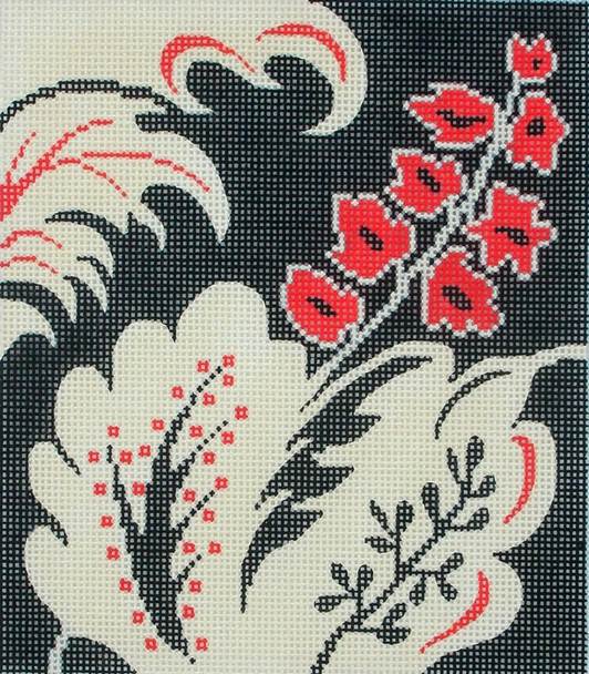 BG85 Lee's Needle Arts Floral Pattern Hand Painted Canvas - 18 Mesh