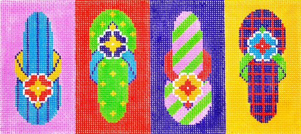 BR29 Lee's Needle Arts Sandals Hand-painted canvas - 18 Mesh 8.25in. X 4in.