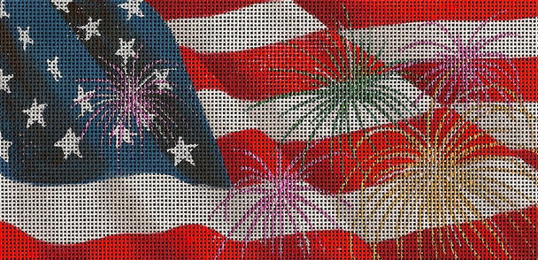 BR75 Lee's Needle Arts Independence Day - Leigh Design Exclusive  Hand-painted canvas - 18 Mesh 2011 8.25in x 4in