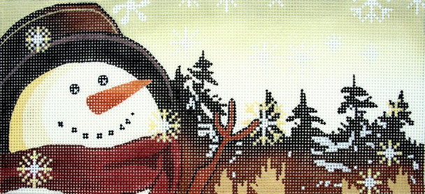 BR79 Lee's Needle Arts Snowman Brown Hand-painted canvas - 18 Mesh 2012