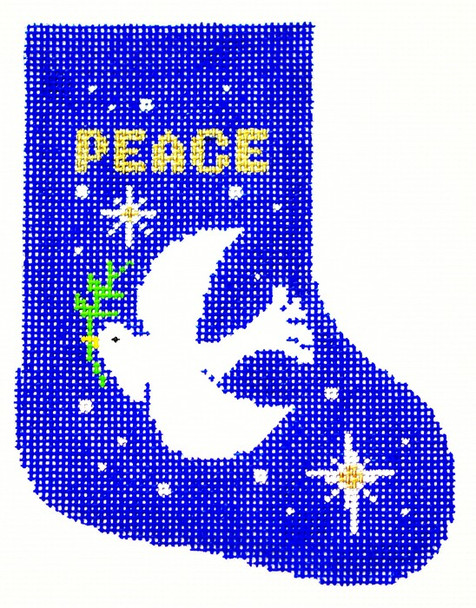 BX34 Lee's Needle Arts Stocking Dove Hand-painted canvas -18 Mesh 4in. X 5in.