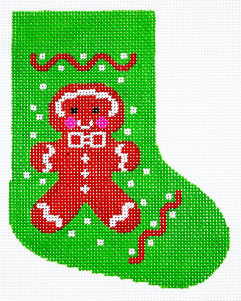 BX29 Lee's Needle Arts Stocking Gingerbread Man Hand-painted canvas - 18 Mesh 4in. X 5in.