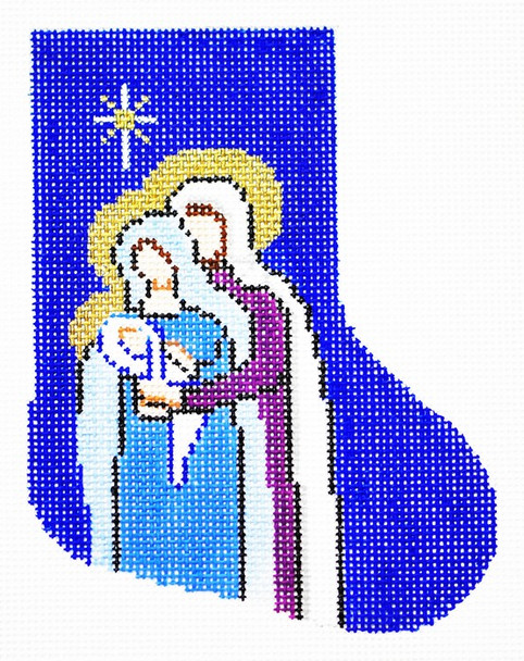 BX35 Lee's Needle Arts Stocking  Nativity Hand-painted canvas - 18 Mesh 4in. X 5in.