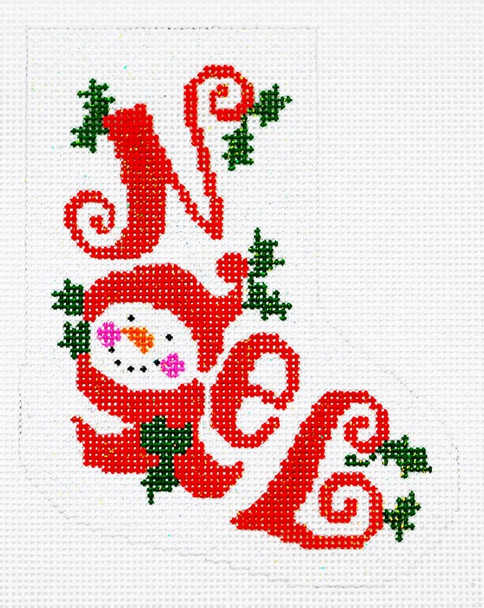 BX39 Lee's Needle Arts Stocking Noel Hand-painted canvas - 18 Mesh 4in. X 5in.