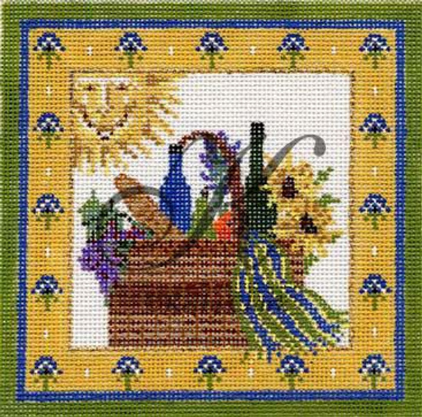 KCN234 Provence Picnic Basket 4.6 x 4.6 18 Mesh With Stitch Guide KELLY CLARK STUDIO, LLC