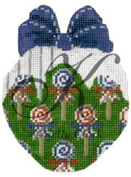 Candy KCN1707 Lollis on an Apple 3.15"w x 4.25"h 18 Mesh KELLY CLARK STUDIO, LLC