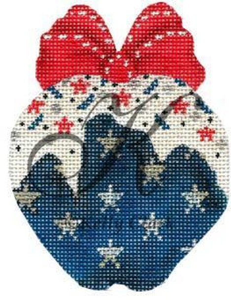 KCN1712 Navy Stars-N-Sprinkles Apple 3.15"w x 4.25"h 18 Mesh KELLY CLARK STUDIO, LLC