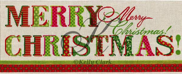 KCA9021 Merry Christmas 15.75"w x 7"h 18 Mesh KELLY CLARK STUDIO, LLC