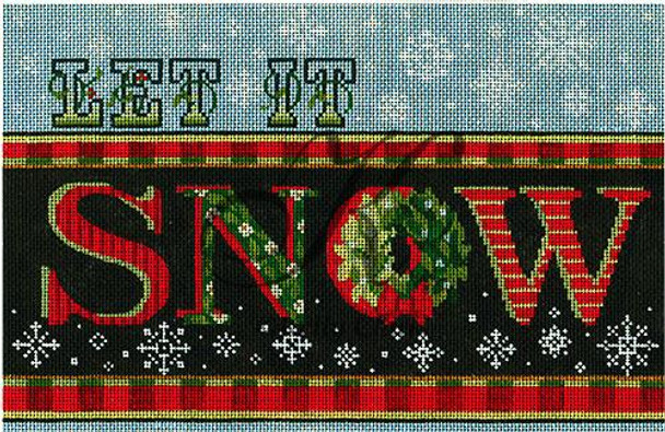 Holiday Saying KCA9017 Let It SNOW 10.25"w x 6.75"h 18 Mesh KELLY CLARK STUDIO, LLC