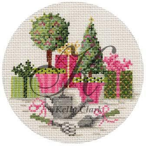 KCN238 Pink Gardener's Gifts Round 4.5" round 18  Mesh KELLY CLARK STUDIO, LLC