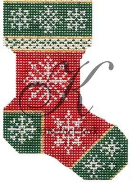 KCN535 Christmas Snowflake Sock 3.75"w x 5.25"h 13 Mesh KELLY CLARK STUDIO, LLC