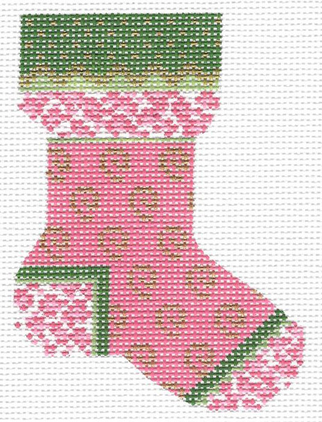 KCN522 Pink Leopard Sock 3.75"w x 5.25"h 13 Mesh KELLY CLARK STUDIO, LLC