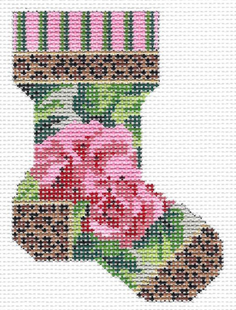 KCN723 Leopard & Rose Micro-Sock 2.75"w X 4"h 18 Mesh KELLY CLARK STUDIO, LLC