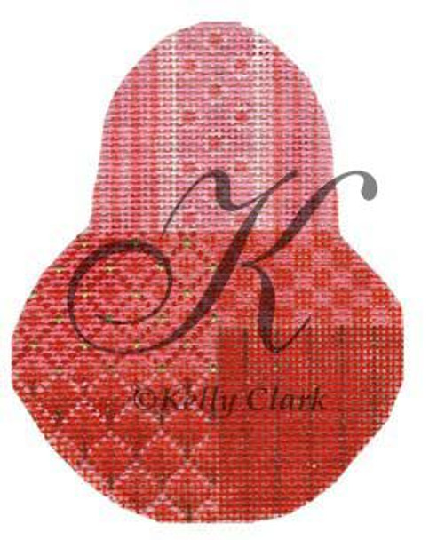 KCN1414 Sassy Pink Sampler Red Pear 3.5"w x 4.5"h 18 Mesh With Stitch Guide KELLY CLARK STUDIO, LLC