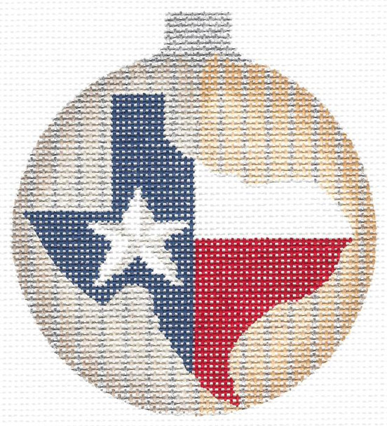 KCNTX-06 State O' Texas Ball Ornament 3.5"Round 18 Mesh KELLY CLARK STUDIO, LLC