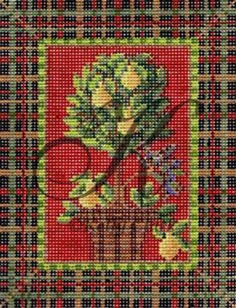 KCN908-18 Pear and Partridge Topiary 3.75"w x 5"h 18 Mesh KELLY CLARK STUDIO, LLC