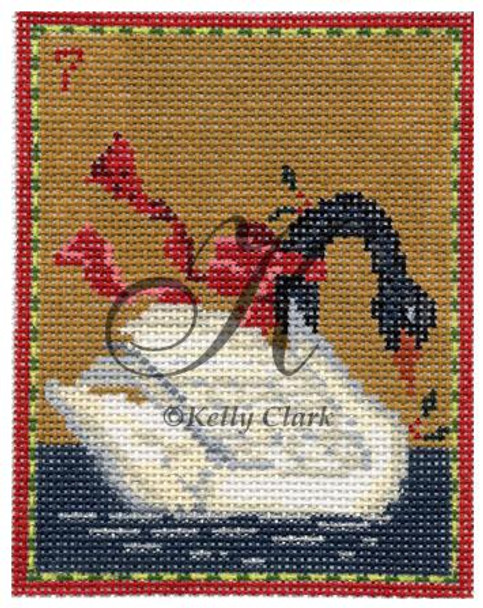 KCN7-18 Seven Swans-A-Swimming 3.5"w x 4.5"h 18 Mesh KELLY CLARK STUDIO, LLC