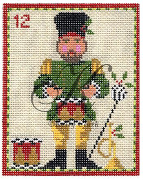 Twelve Days of Christmas KCN12-18 Twelve Drummers Drumming 3.5"w x 4.5"h 18 Mesh KELLY CLARK STUDIO, LLC