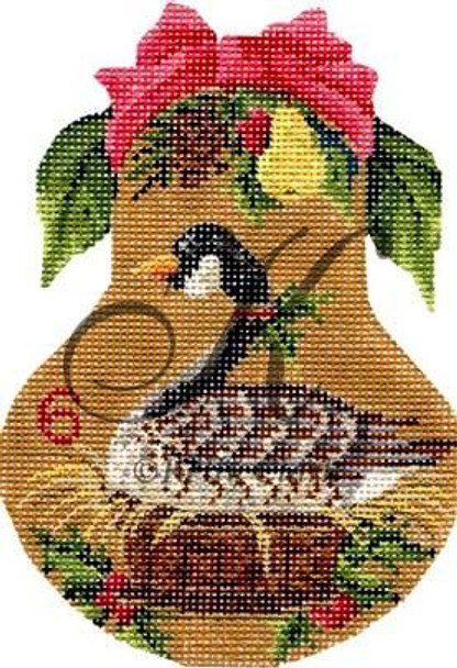 KPF6-18 Six Geese-A-Laying 4"w x 5"h 18 Mesh With Stitch Guide KELLY CLARK STUDIO, LLC