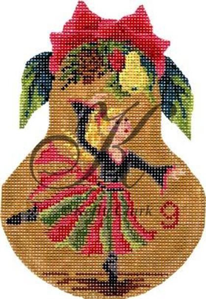 KPF9-18 Nine Ladies Dancing 4"w x 5"h 18 Mesh With Stitch Guide KELLY CLARK STUDIO, LLC