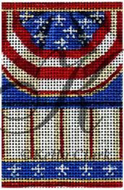 KCNFC9 Flag Bunting Firecracker! 2.25"w x 3.5"h 18 Mesh  With Stitch Guide KELLY CLARK STUDIO, LLC