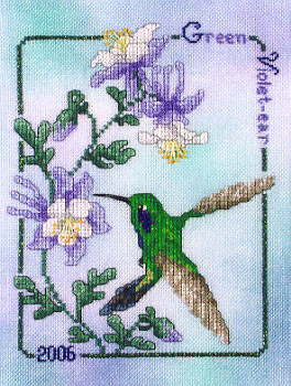 Green Violet - Ear Hummingbird 2006  Crossed Wing Collection 06-1529 