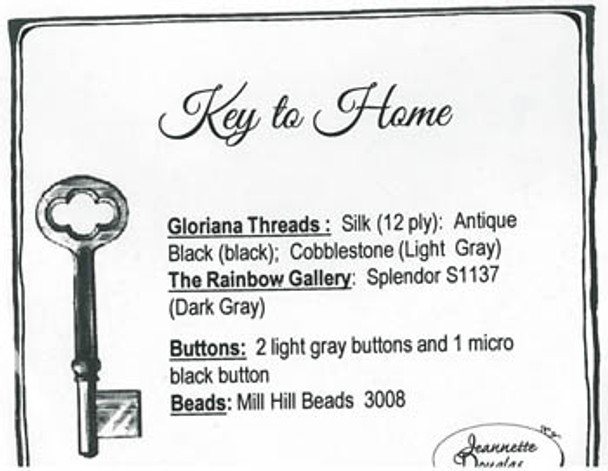 Key To Home Emb Pk by Jeannette Douglas Designs 15-1148 