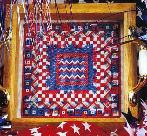 WAVE THE FLAG (CC) 108 x 108 DebBee's Designs Counted Canvas Pattern