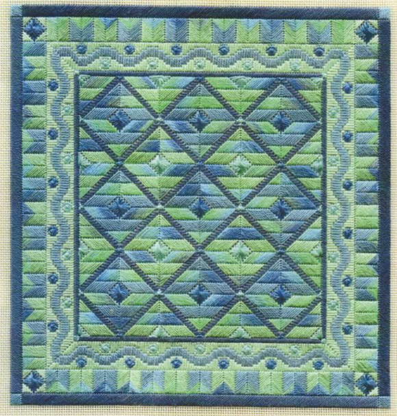 SEASIDE BLUES (CC) 160w x 166h Laura J Perin Designs Counted Canvas Pattern Only