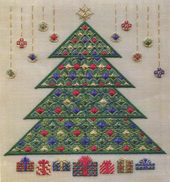 CHRISTMAS TREE 2011 (CC) 192w x 216h - 18ct canvas  Includes: beads Laura J Perin Designs Counted Canvas Pattern Only