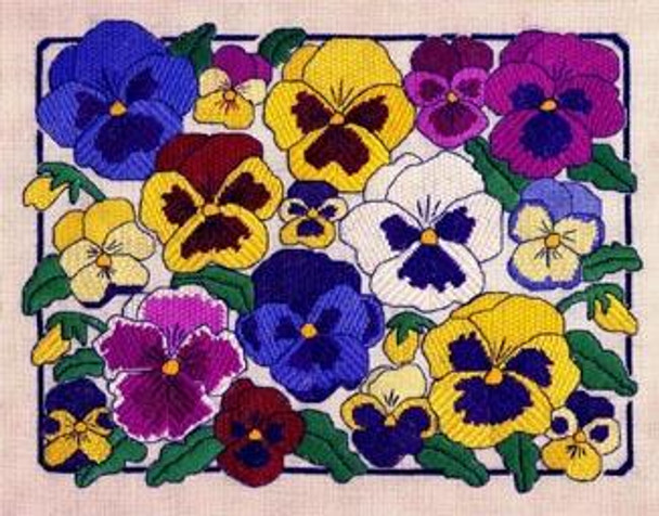 PANSIES Laura J Perin Designs Counted Canvas Patternn