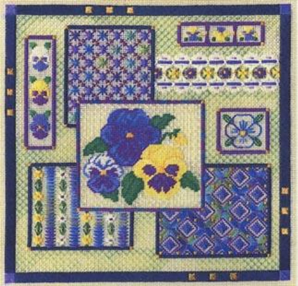 PANSY COLLAGE Laura J Perin Designs Counted Canvas Pattern