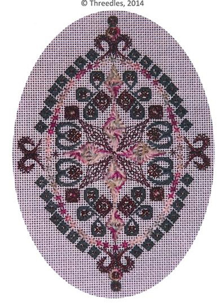 OVAL FOUR  Threedles Counted Canvas Pattern