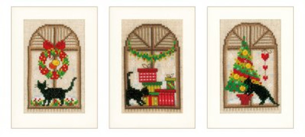PNV150427 Vervaco Kit Christmas Cards  (3 designs)