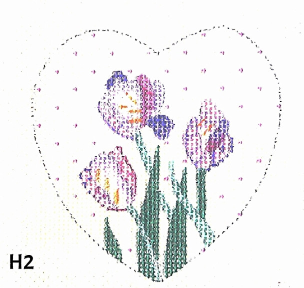 MM Designs Heart 4" x 4"H2 Lavender Tulipis 13 Mesh