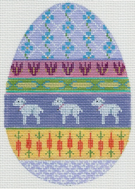 LL195B Labors Of Love Easter Egg with Lambs 18 Mesh 4.25x6