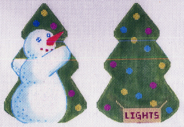 LL426D Labors Of Love Snowman with Tree 18 Mesh 3.5 x 5