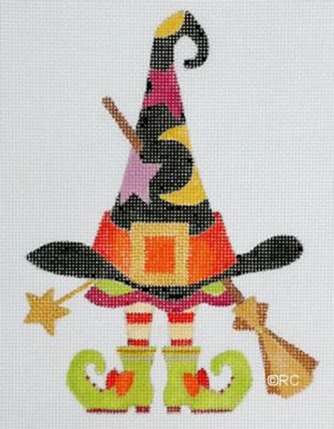 HW50 Raymond Crawford Designs WITCH HAT AND SHOES 4.50 X 6.50, 18 Mesh