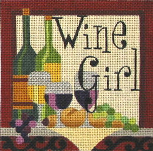 QT82 Raymond Crawford Designs Wine Girl 5 x 5, 18 Mesh 
